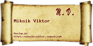 Miksik Viktor névjegykártya